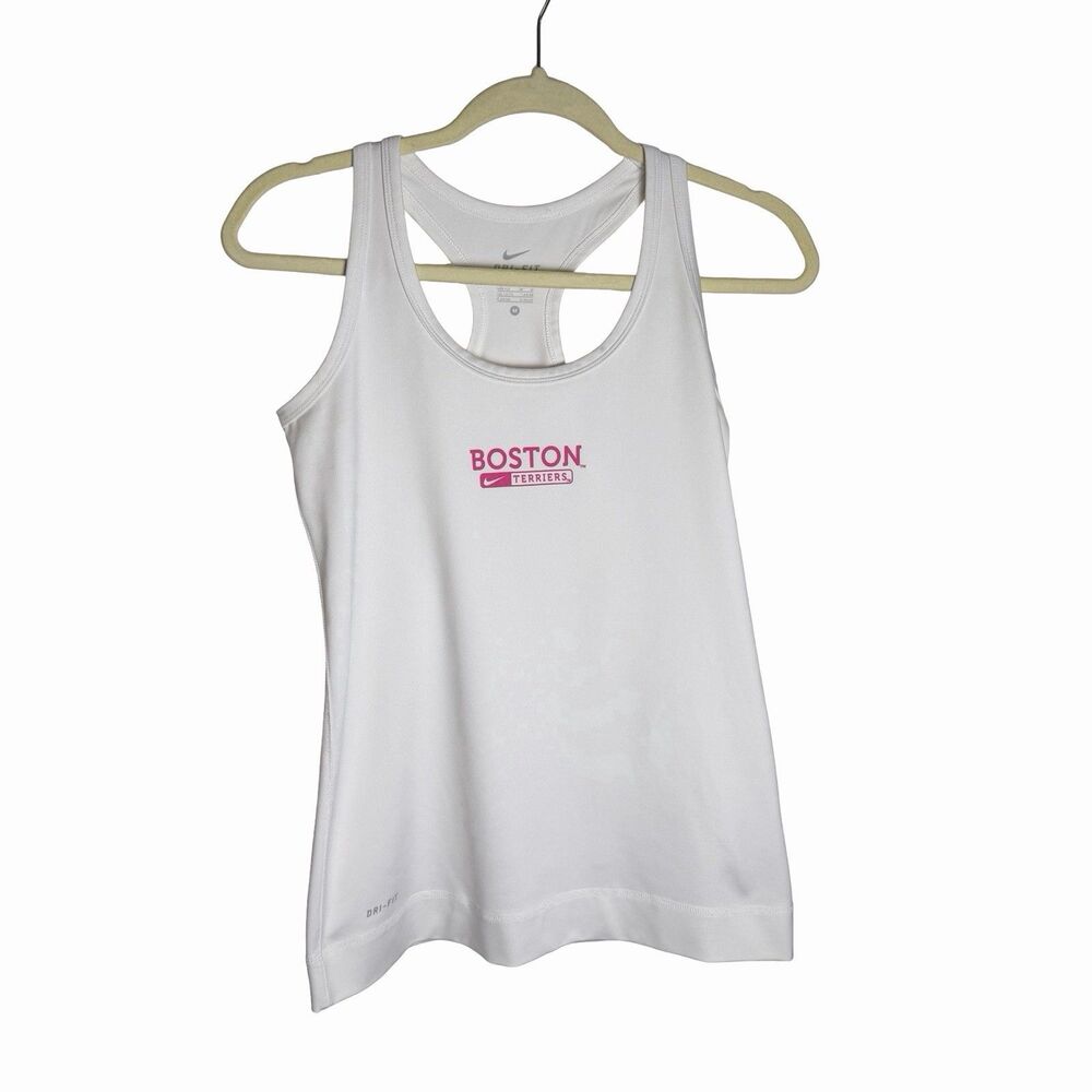 Boston Terriers Nike Dri Fit Halter Top Women's Size Medium White Racerback Run